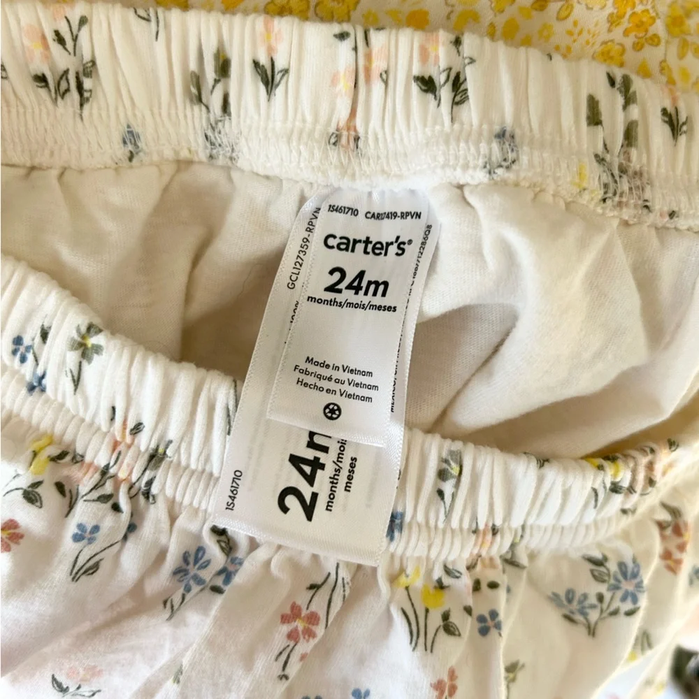 Carter's 24 Months Cotton White Floral Bunny Easter Elastic-Waist Skort